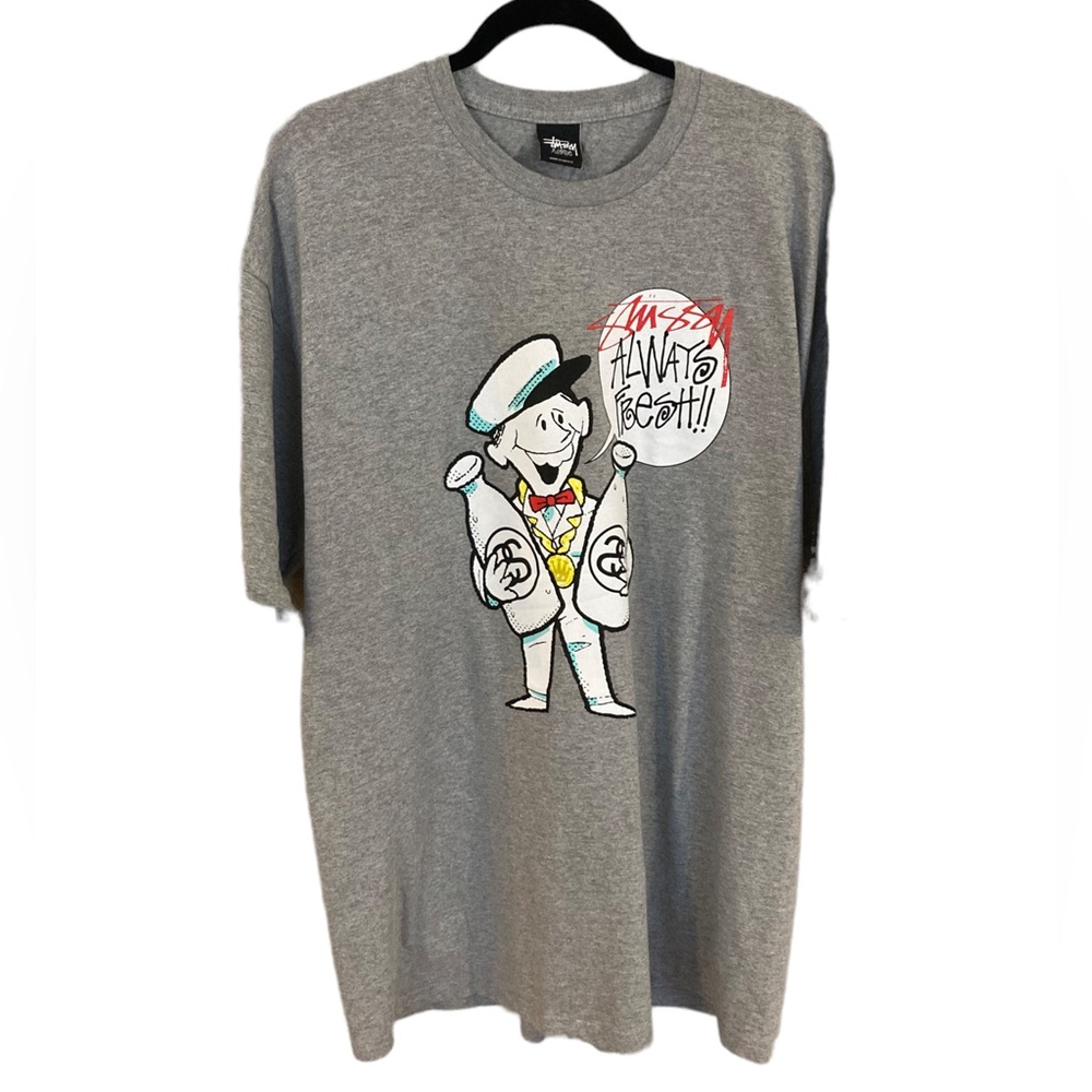 NEW LIMITED Stussy T-Shirt - XLarge - Grey/Gray